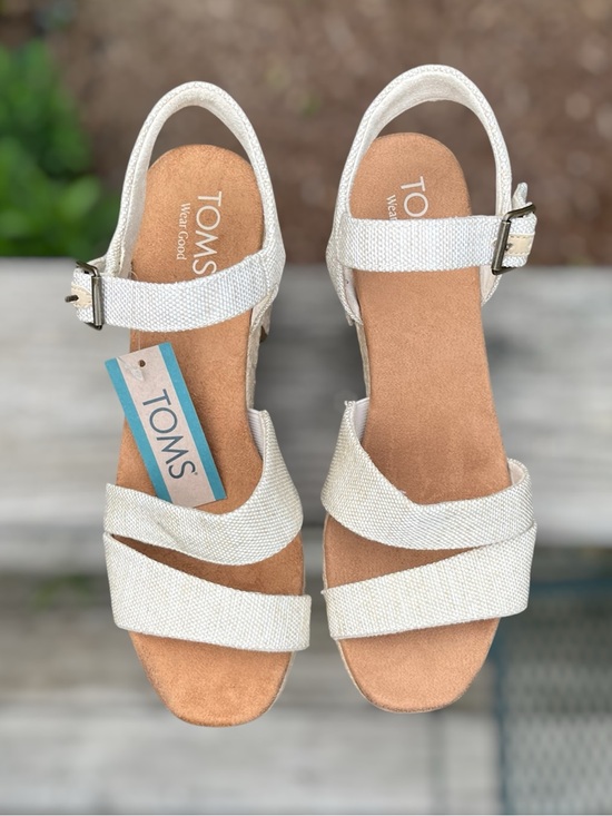 Toms Shoes - TOMS Kiki Natural Yarn Dye Espadrille Platform Sandals NWT Size 9